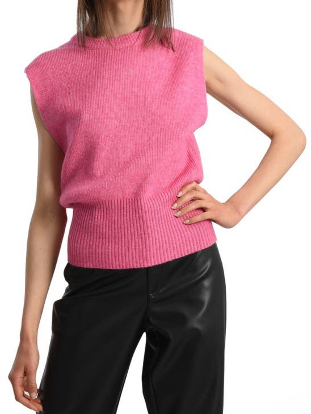 Pink Sleeveless Sweater